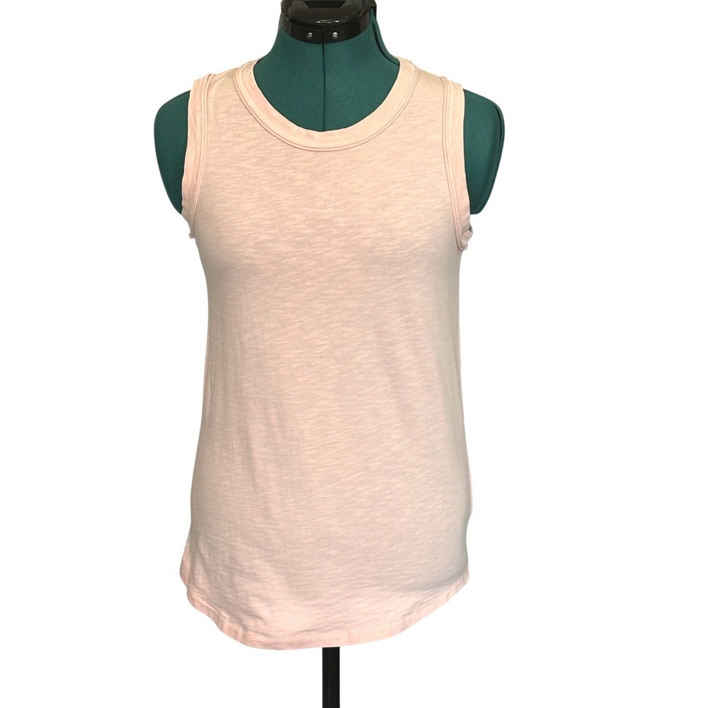 Madewell Womens Pink Cotton Slub Jersey Crew Neck Tank Top‎ XXS CKP454513145